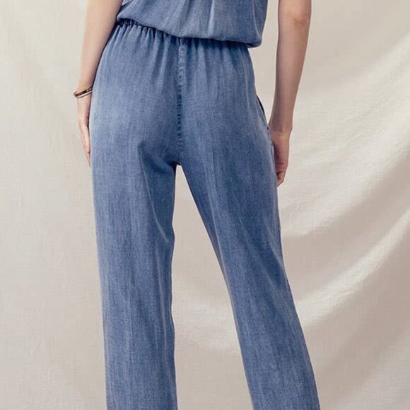 URBAN DAIZY TENCEL DRAWSTRING SLEEVELESS JUMPSUIT NWT NEVER WORN! - Picture 4 of 5